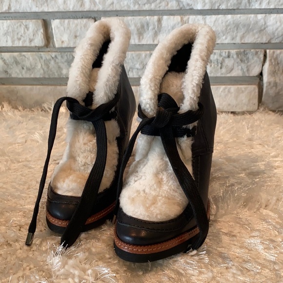 Fabianelli Black Wedge Boot - Picture 1 of 4